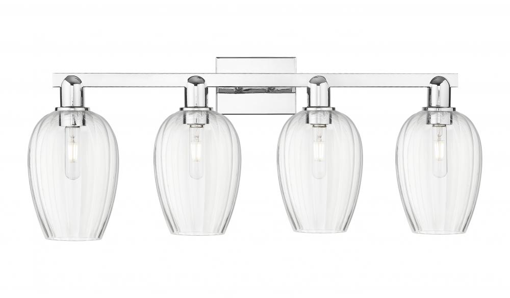 Preston Flute - 4 Light - 36 inch - Polished Chrome - Bath Vanity Light