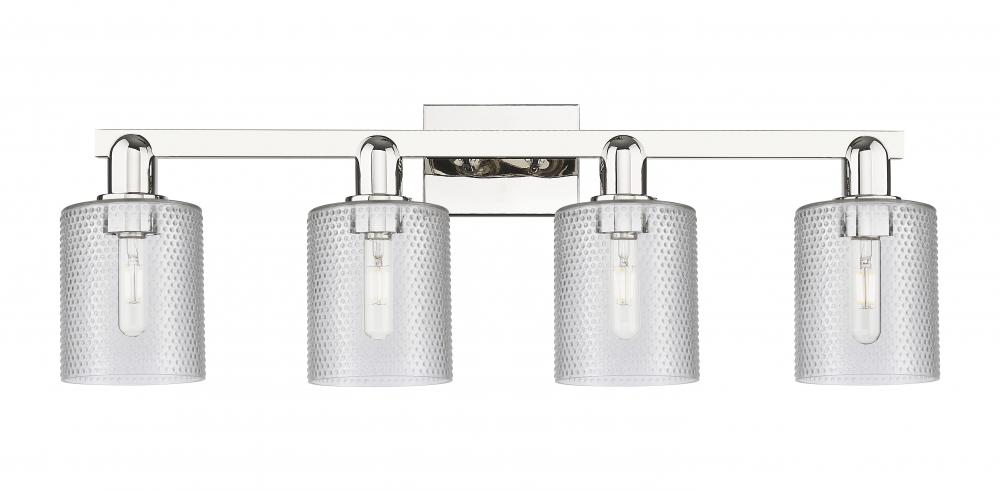 Cobbleskill - 4 Light - 32 inch - Polished Nickel - Bath Vanity Light