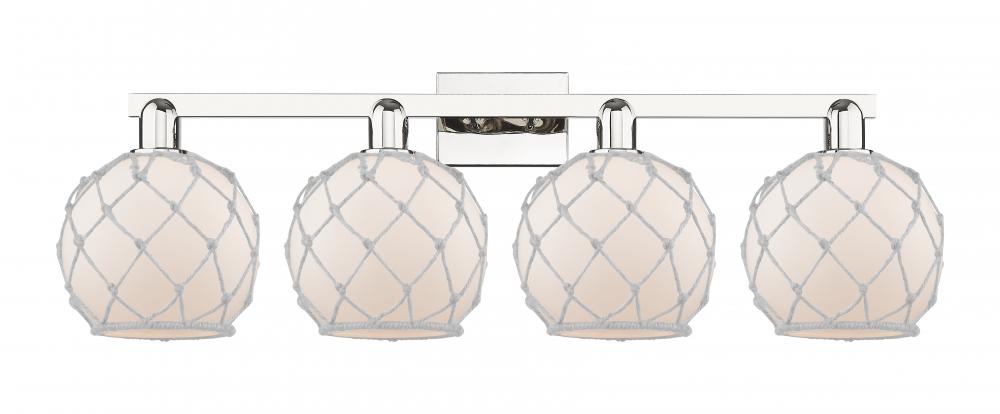 Farmhouse Rope - 4 Light - 35 inch - Polished Nickel - Bath Vanity Light