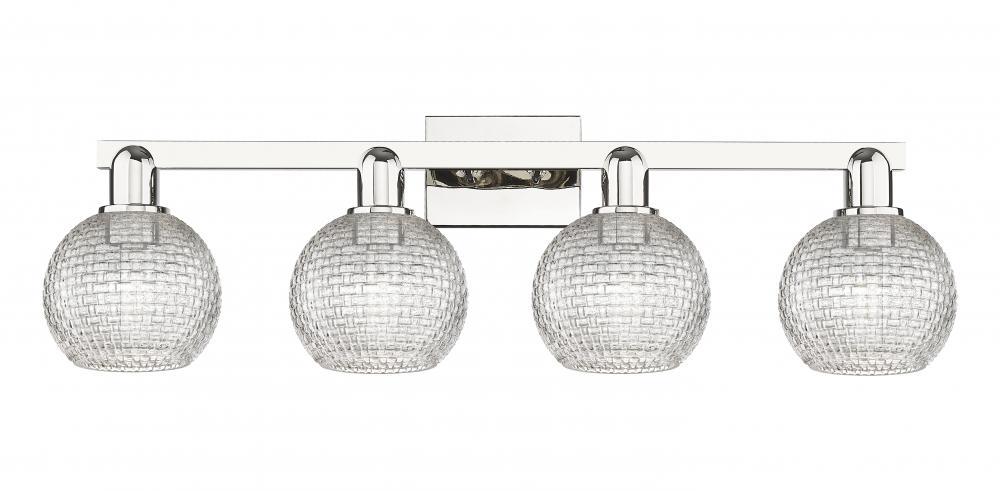 Athens - 4 Light - 33 inch - Polished Nickel - Bath Vanity Light
