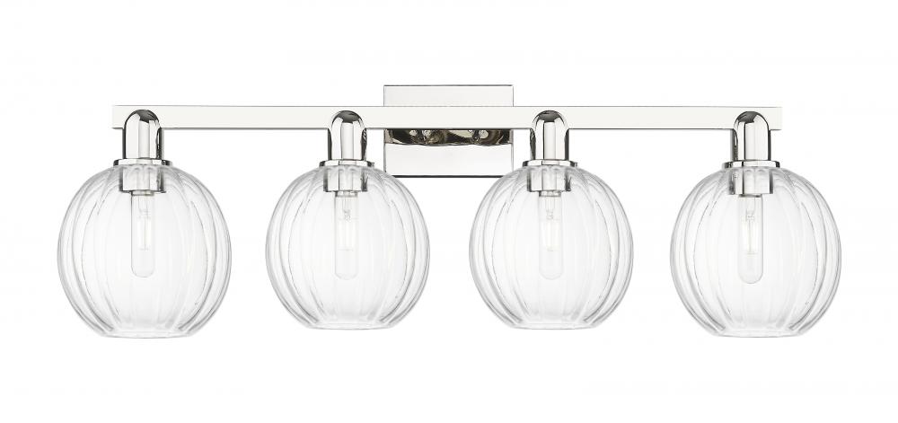 Preston Globe - 4 Light - 36 inch - Polished Nickel - Bath Vanity Light