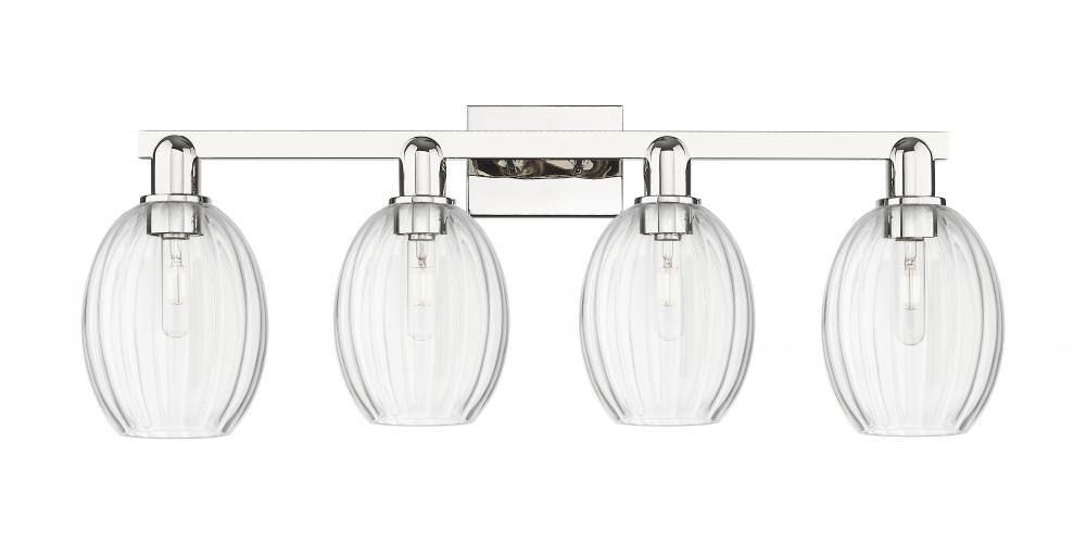 Preston Bulb - 4 Light - 36 inch - Polished Nickel - Bath Vanity Light