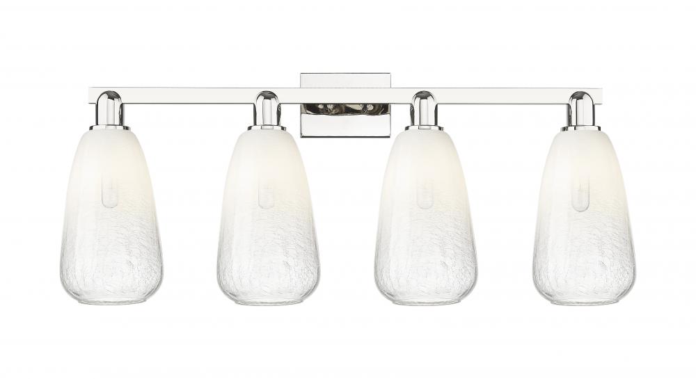 Brookhaven Almond - 4 Light - 36 inch - Polished Nickel - Bath Vanity Light