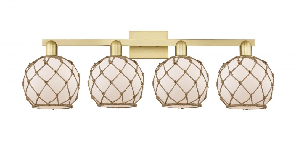 Farmhouse Rope - 4 Light - 35 inch - Satin Gold - Bath Vanity Light