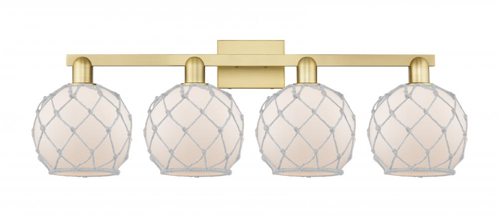 Farmhouse Rope - 4 Light - 35 inch - Satin Gold - Bath Vanity Light