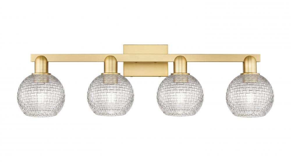 Athens - 4 Light - 33 inch - Satin Gold - Bath Vanity Light