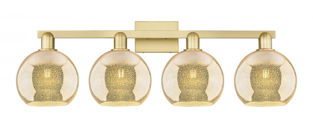 Athens - 4 Light - 35 inch - Satin Gold - Bath Vanity Light