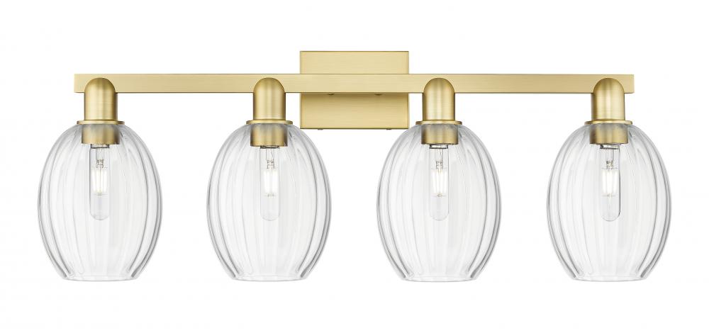 Preston Bulb - 4 Light - 36 inch - Satin Gold - Bath Vanity Light
