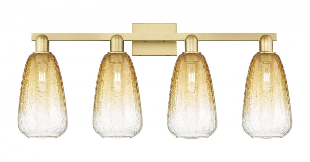 Brookhaven Almond - 4 Light - 36 inch - Satin Gold - Bath Vanity Light