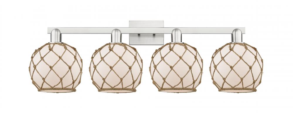 Farmhouse Rope - 4 Light - 35 inch - Brushed Satin Nickel - Bath Vanity Light
