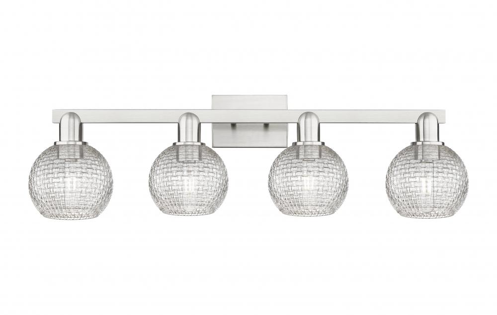 Athens - 4 Light - 33 inch - Brushed Satin Nickel - Bath Vanity Light