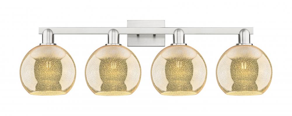 Athens - 4 Light - 35 inch - Brushed Satin Nickel - Bath Vanity Light