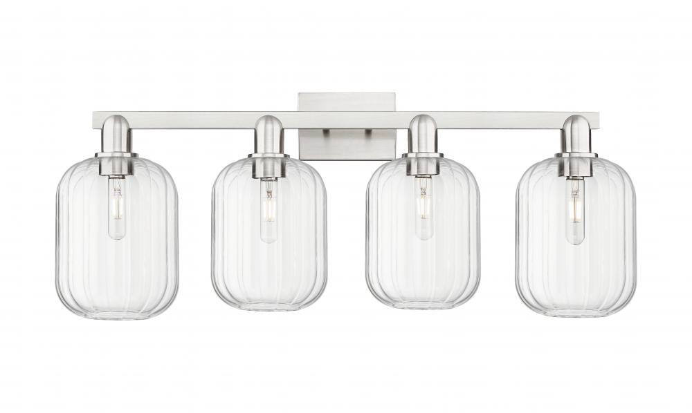 Preston Cylinder - 4 Light - 36 inch - Brushed Satin Nickel - Bath Vanity Light