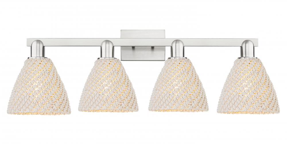 Bristol Natural - 4 Light - 36 inch - Brushed Satin Nickel - Bath Vanity Light