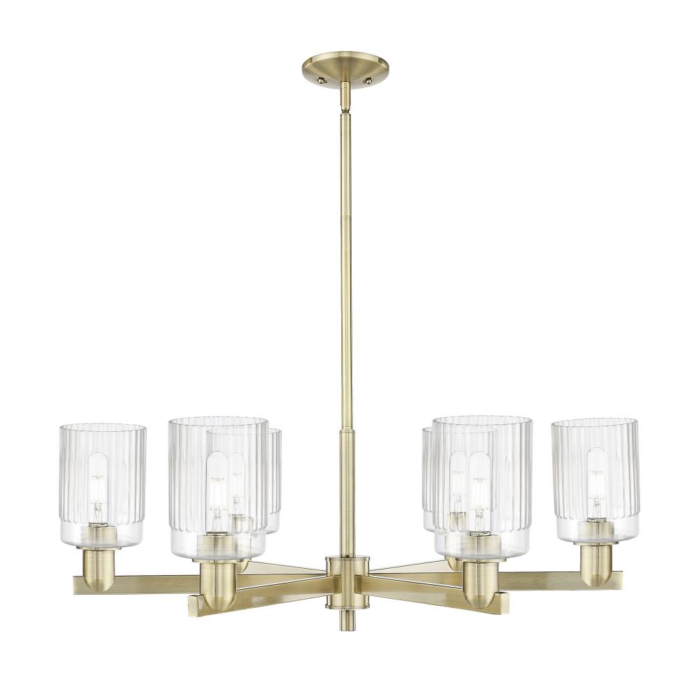 Hadley - 6 Light - 34 inch - Antique Brass - Stem hung - Chandelier