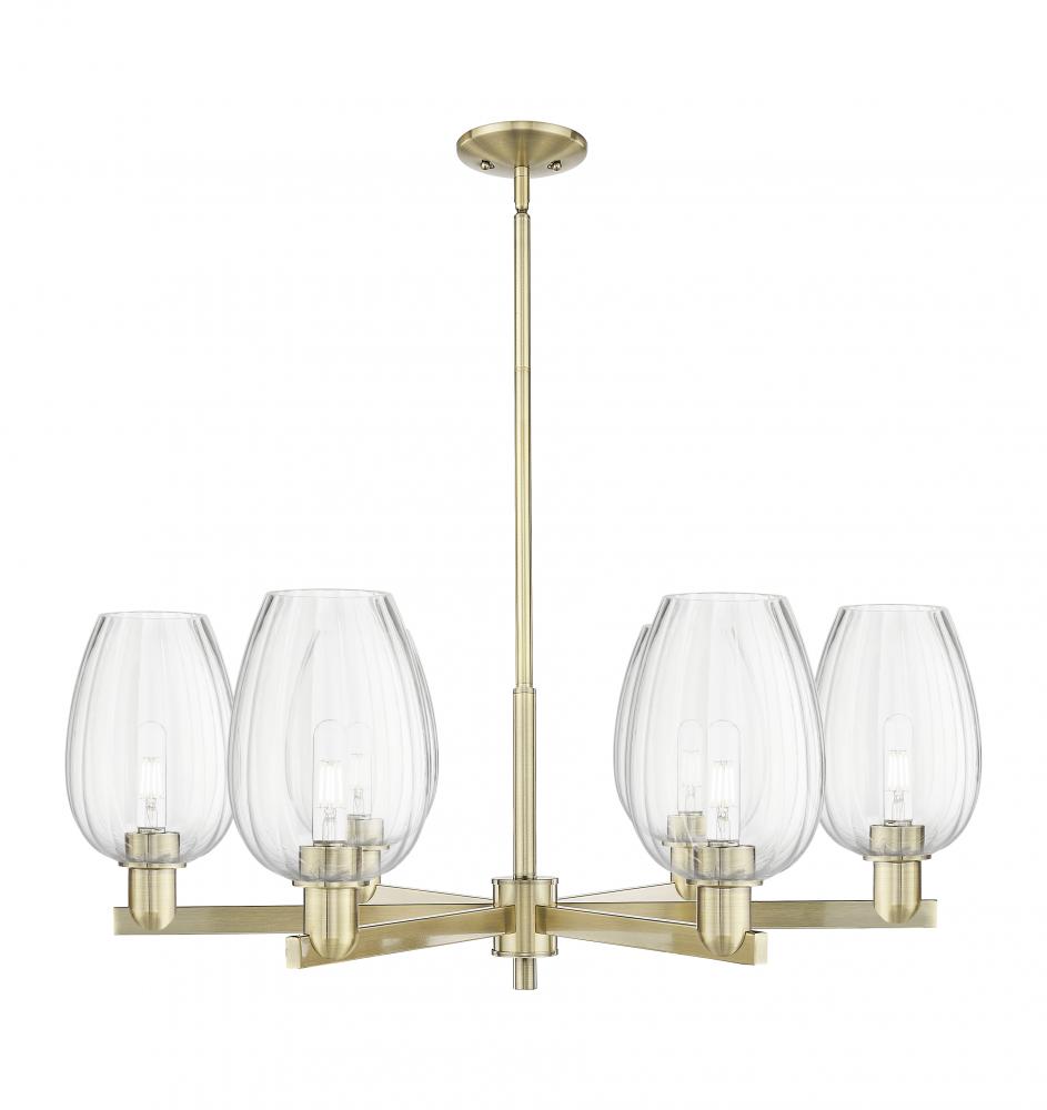 Preston Flute - 6 Light - 24 inch - Antique Brass - Chandelier