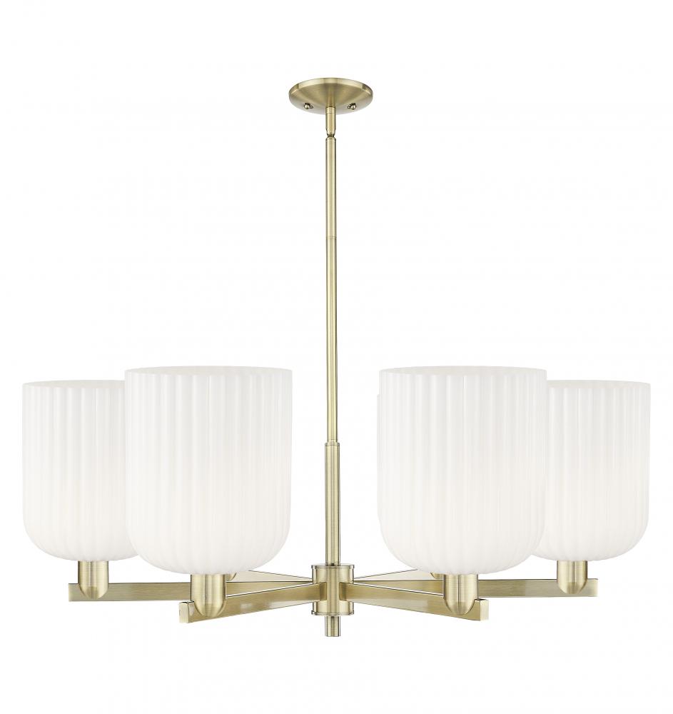 Bridal Veil - 6 Light - 38 inch - Antique Brass - Chandelier