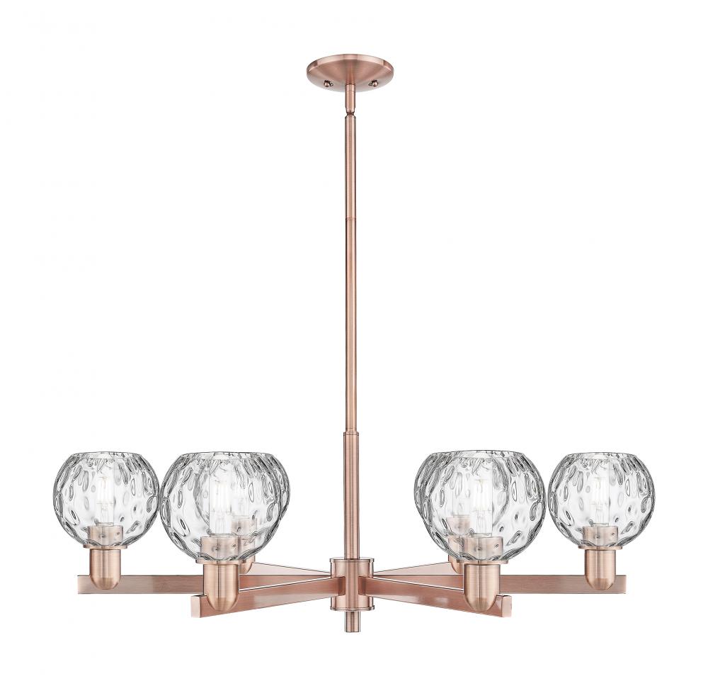Athens Water Glass - 6 Light - 36 inch - Antique Copper - Stem hung - Chandelier