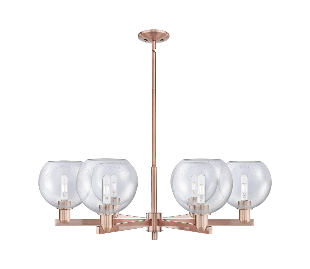 Athens - 6 Light - 38 inch - Antique Copper - Stem hung - Chandelier