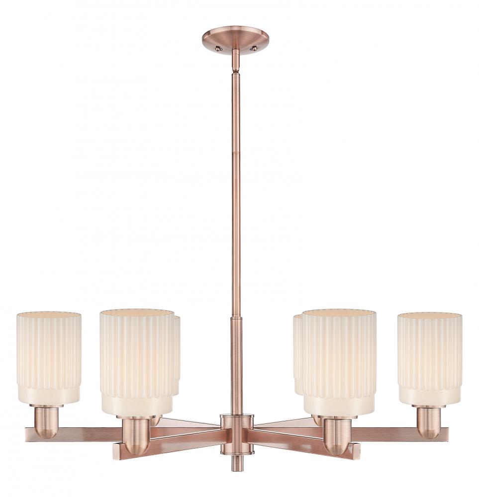 Hadley - 6 Light - 34 inch - Antique Copper - Stem hung - Chandelier