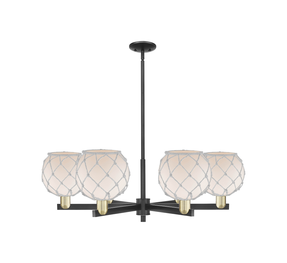 Farmhouse Rope - 6 Light - 38 inch - Black Antique Brass - Stem hung - Chandelier