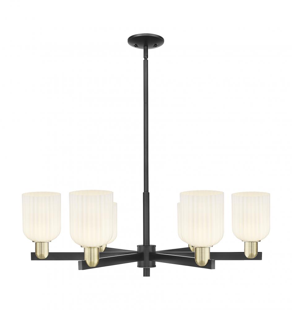 Bridal Veil - 6 Light - 24 inch - Black Antique Brass - Chandelier