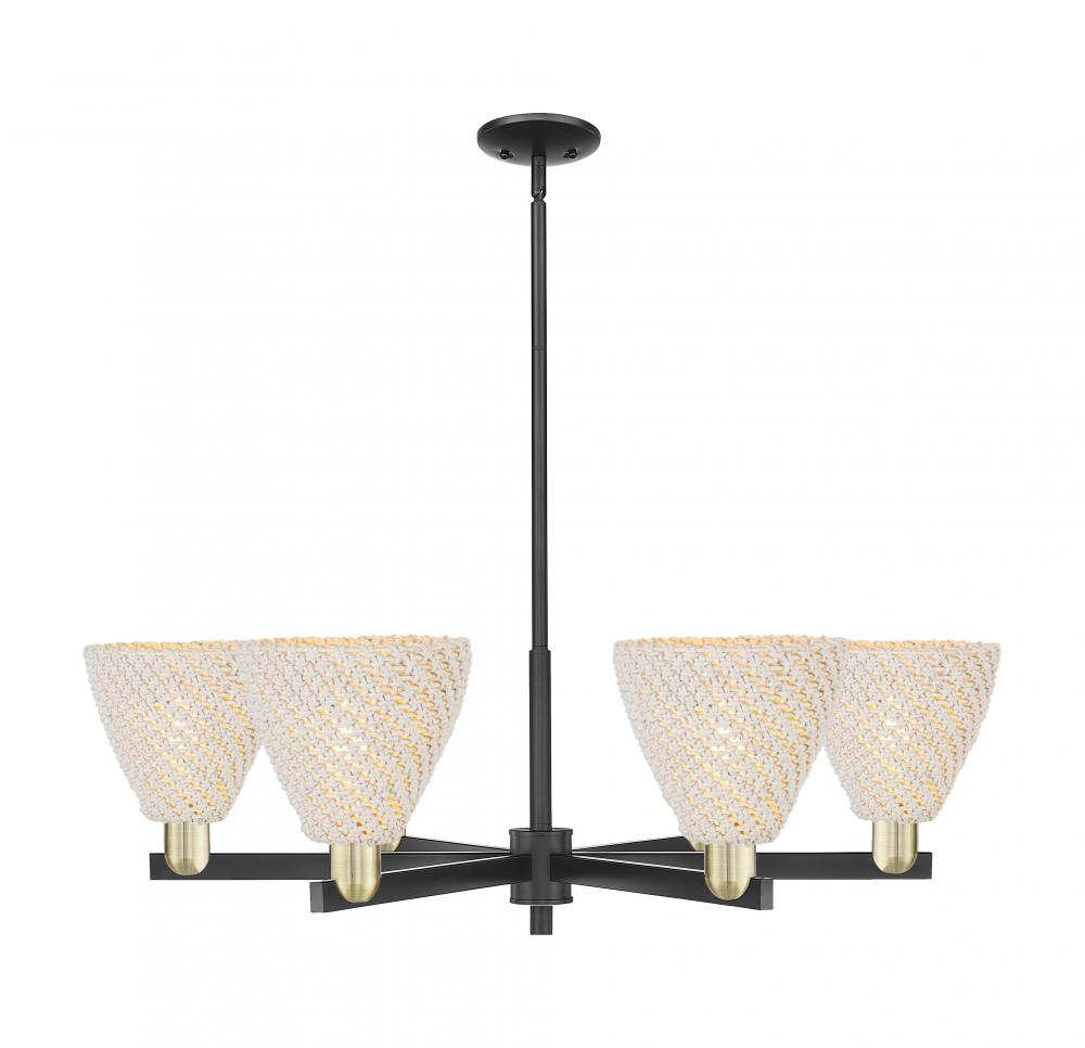 Bristol Natural - 6 Light - 24 inch - Black Antique Brass - Chandelier