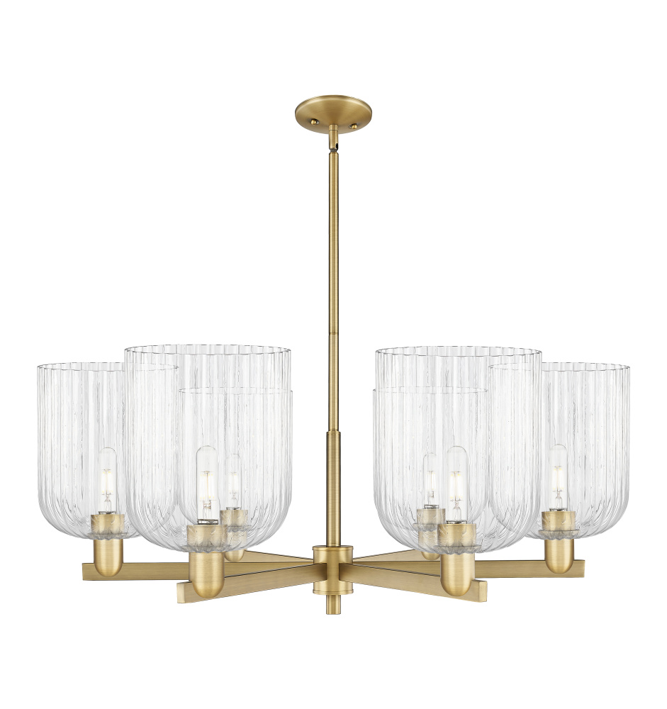 Bridal Veil - 6 Light - 38 inch - Brushed Brass - Chandelier