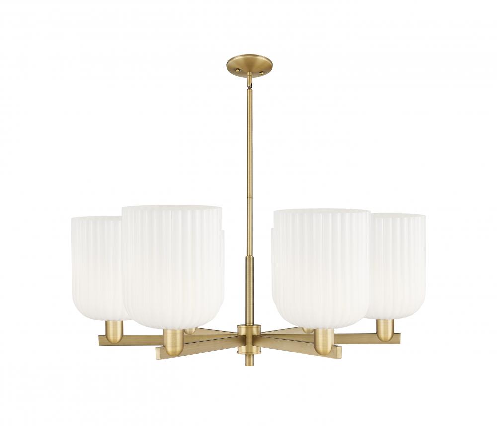Bridal Veil - 6 Light - 38 inch - Brushed Brass - Chandelier