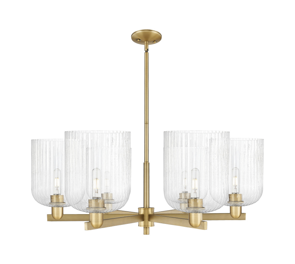 Bridal Veil - 6 Light - 38 inch - Brushed Brass - Chandelier