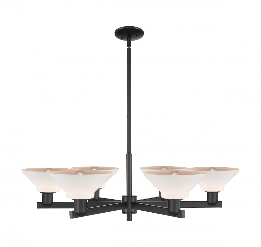 Orwell - 6 Light - 38 inch - Matte Black - Stem hung - Chandelier