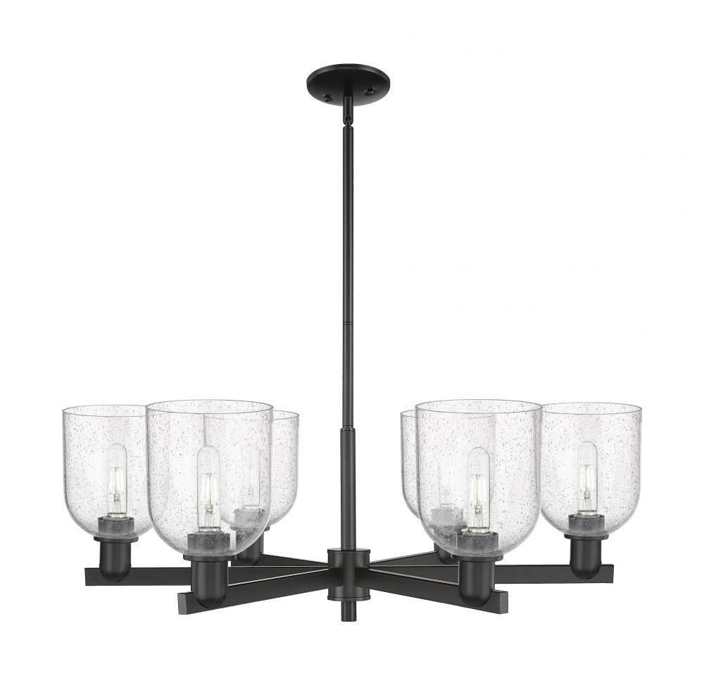 Bella - 6 Light - 35 inch - Matte Black - Stem hung - Chandelier