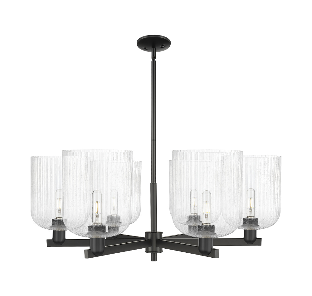 Bridal Veil - 6 Light - 38 inch - Matte Black - Chandelier