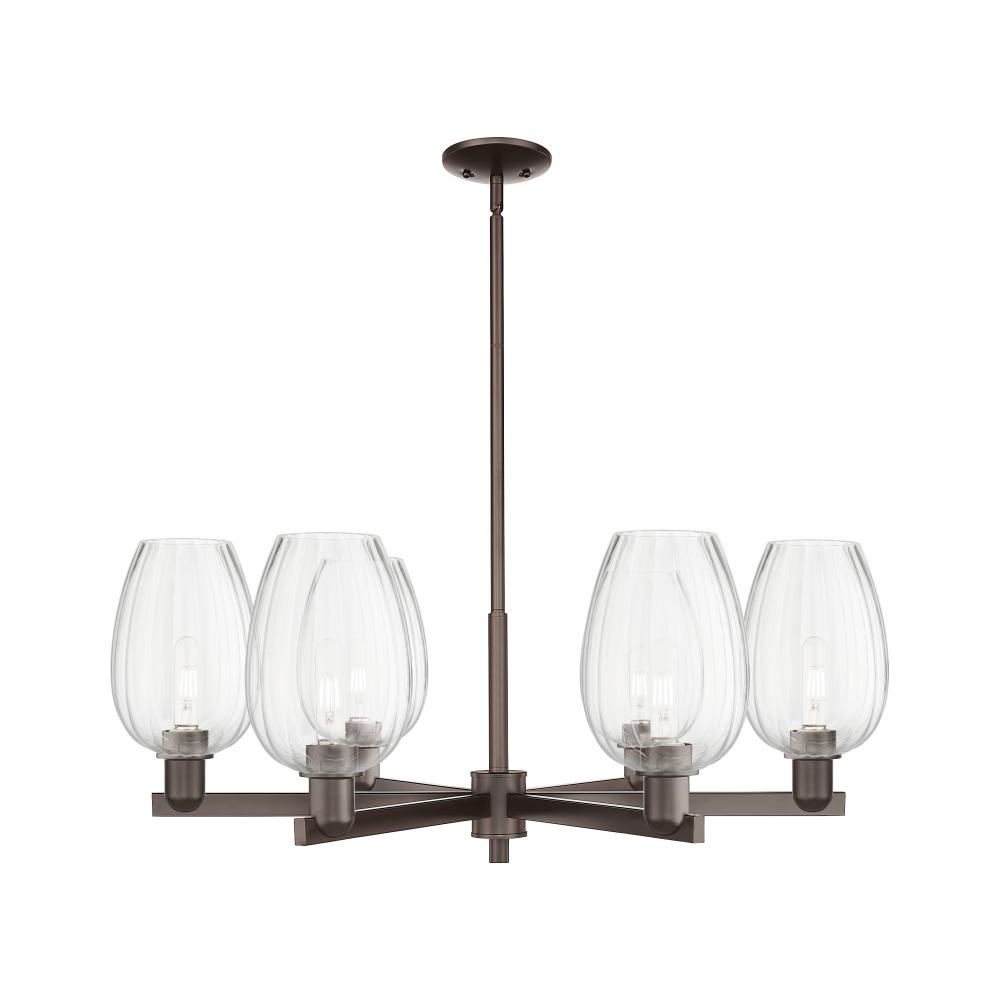 Preston Flute - 6 Light - 24 inch - Oil Rubbed Bronze - Chandelier