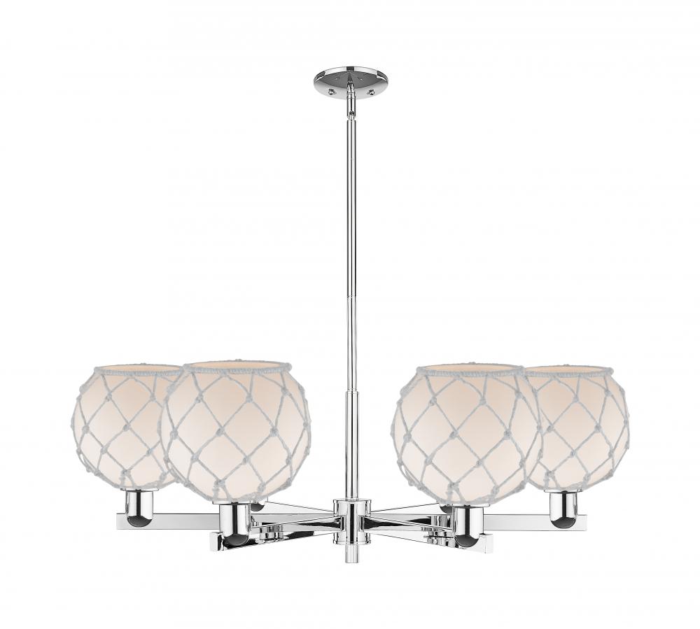 Farmhouse Rope - 6 Light - 38 inch - Polished Chrome - Stem hung - Chandelier