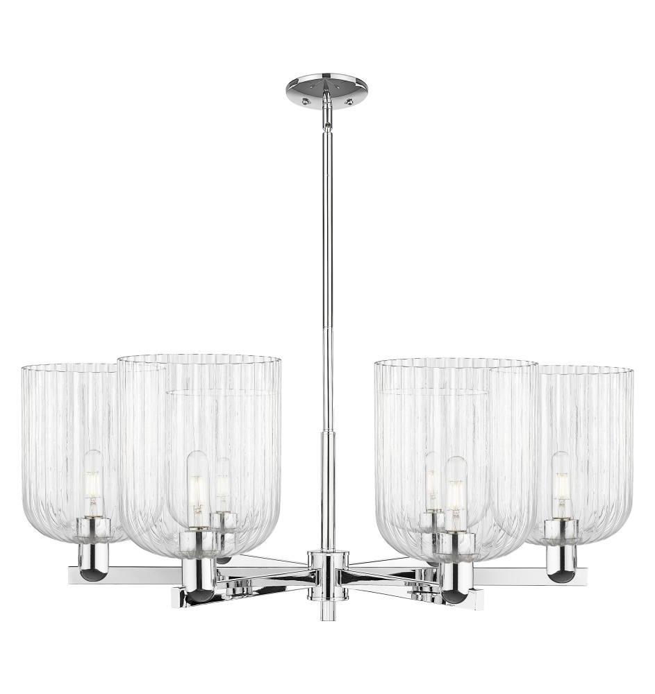 Bridal Veil - 6 Light - 38 inch - Polished Chrome - Chandelier