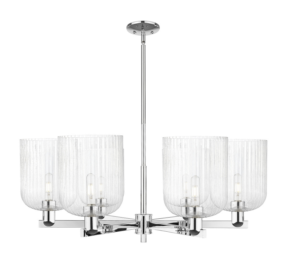 Bridal Veil - 6 Light - 38 inch - Polished Chrome - Chandelier