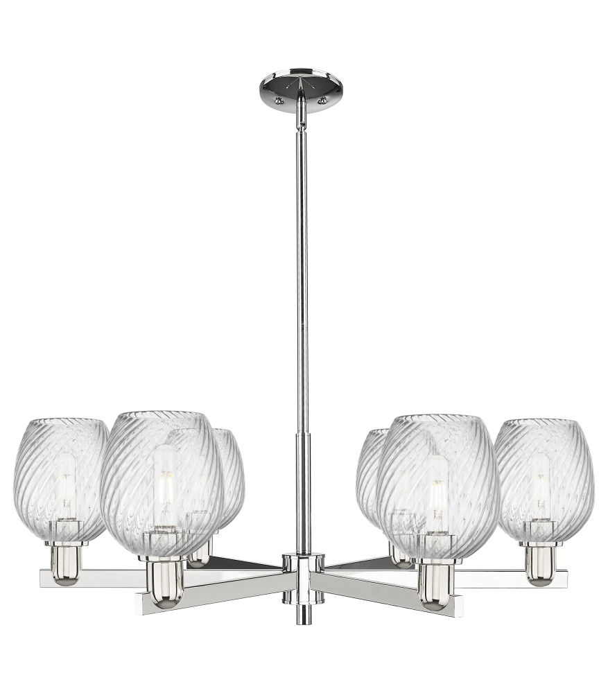 Salina - 6 Light - 36 inch - Polished Nickel - Stem hung - Chandelier