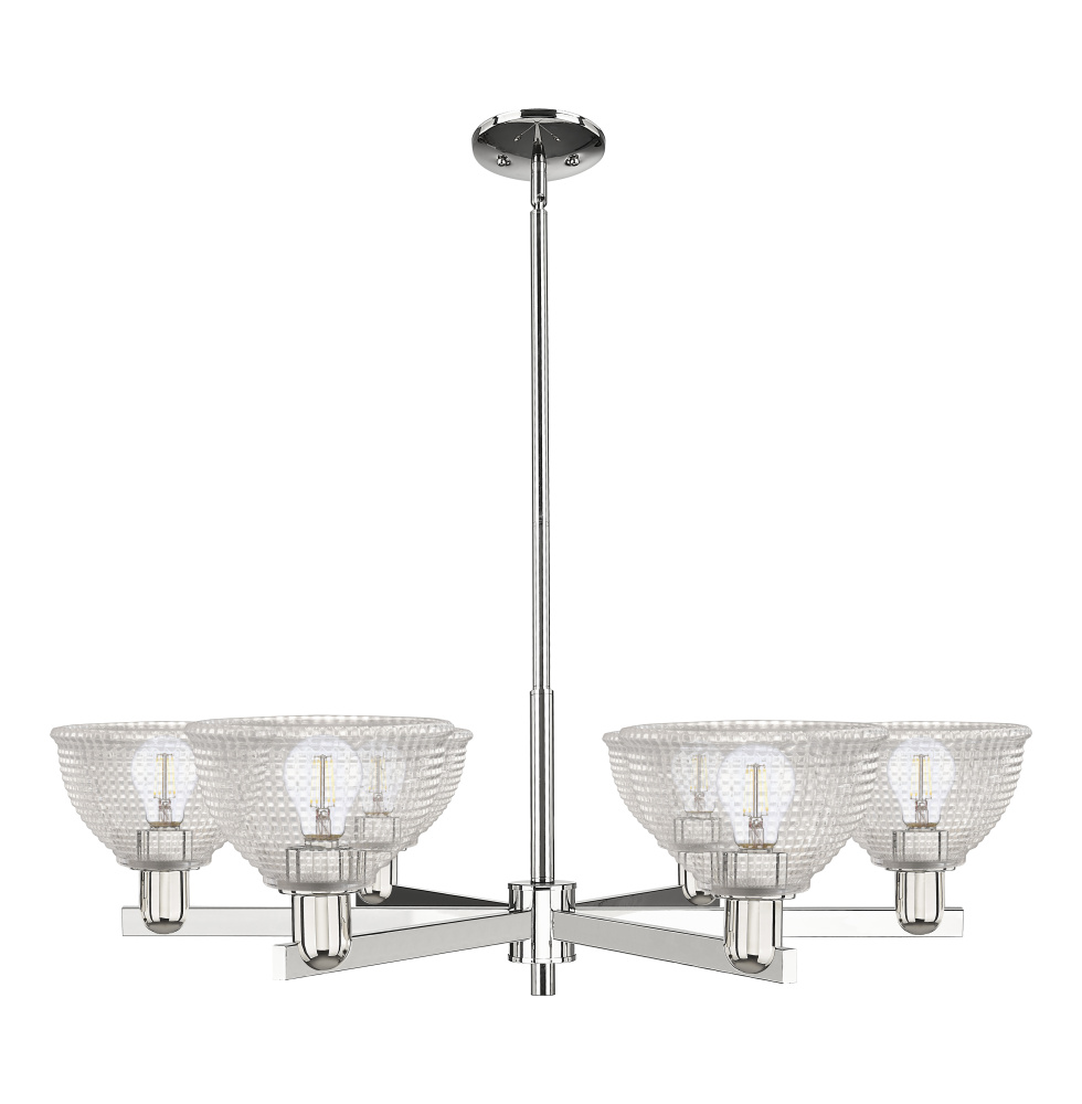 Arietta - 6 Light - 38 inch - Polished Nickel - Stem hung - Chandelier