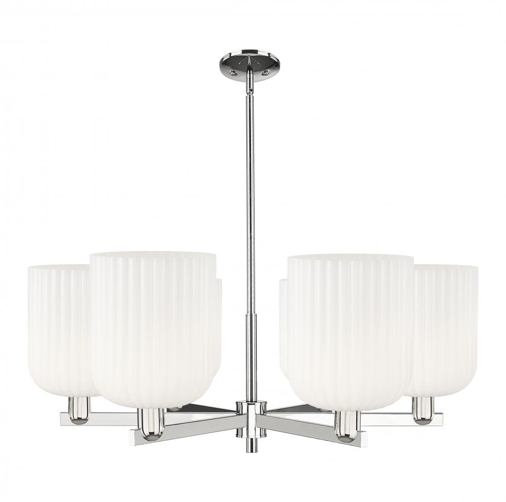 Bridal Veil - 6 Light - 38 inch - Polished Nickel - Chandelier