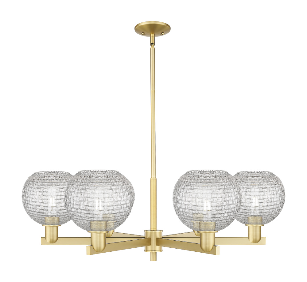 Athens - 6 Light - 38 inch - Satin Gold - Stem hung - Chandelier