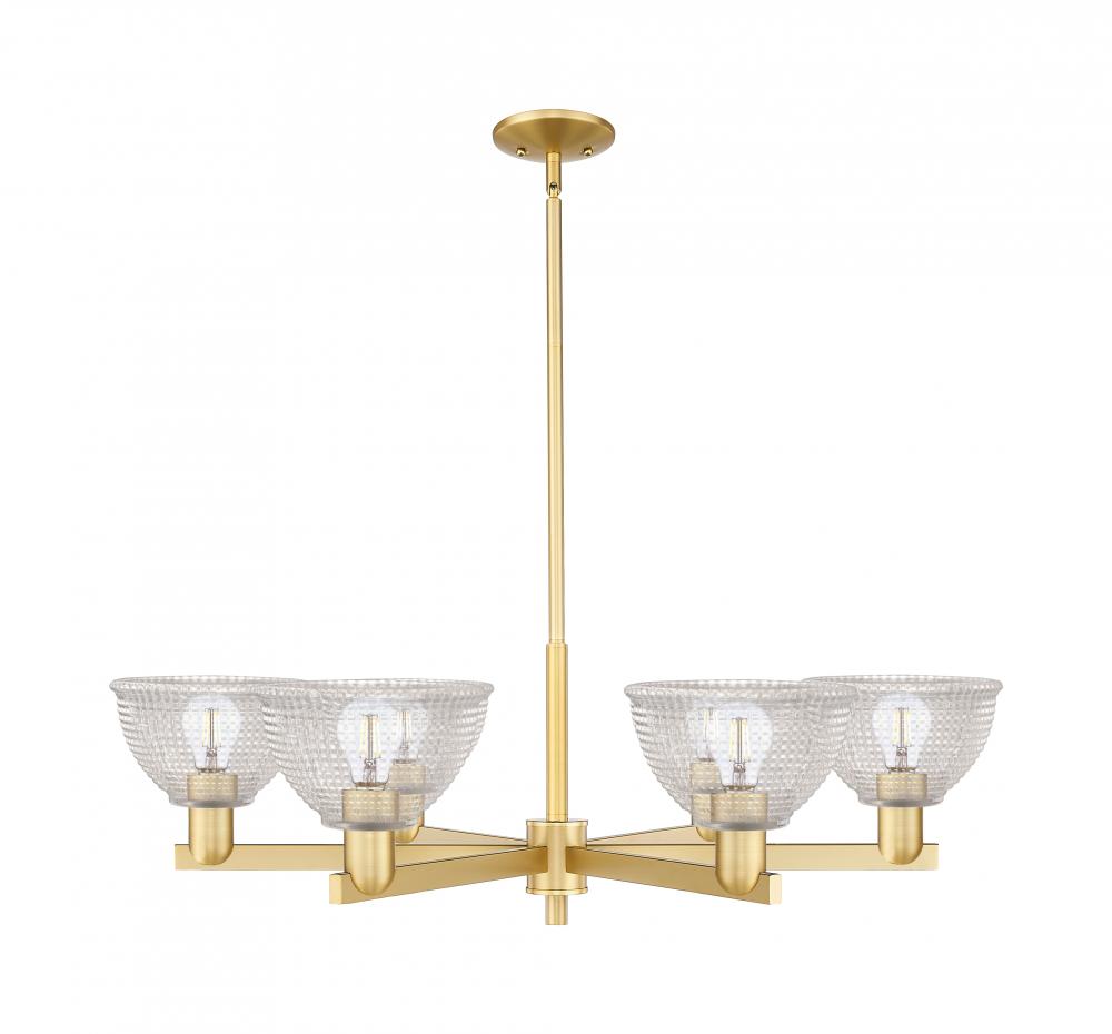 Arietta - 6 Light - 38 inch - Satin Gold - Stem hung - Chandelier