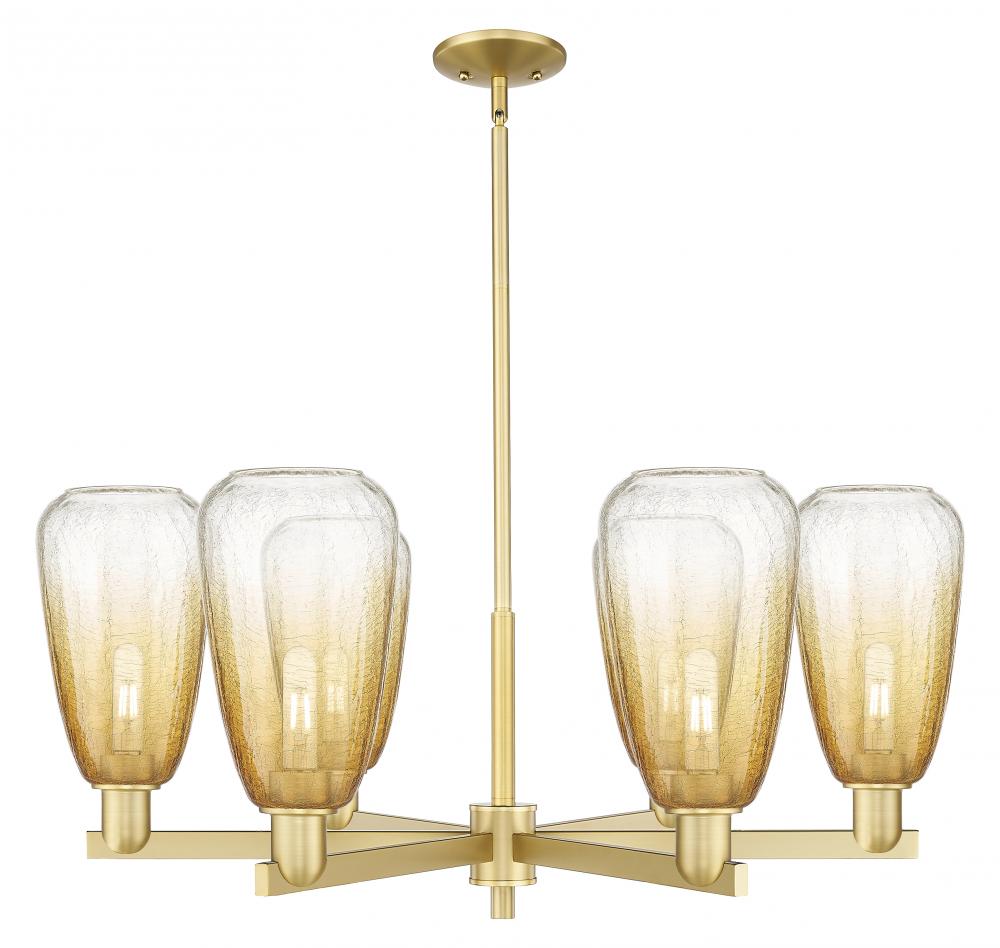 Brookhaven Almond - 6 Light - 24 inch - Satin Gold - Chandelier