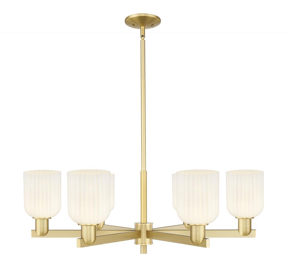 Bridal Veil - 6 Light - 24 inch - Satin Gold - Chandelier