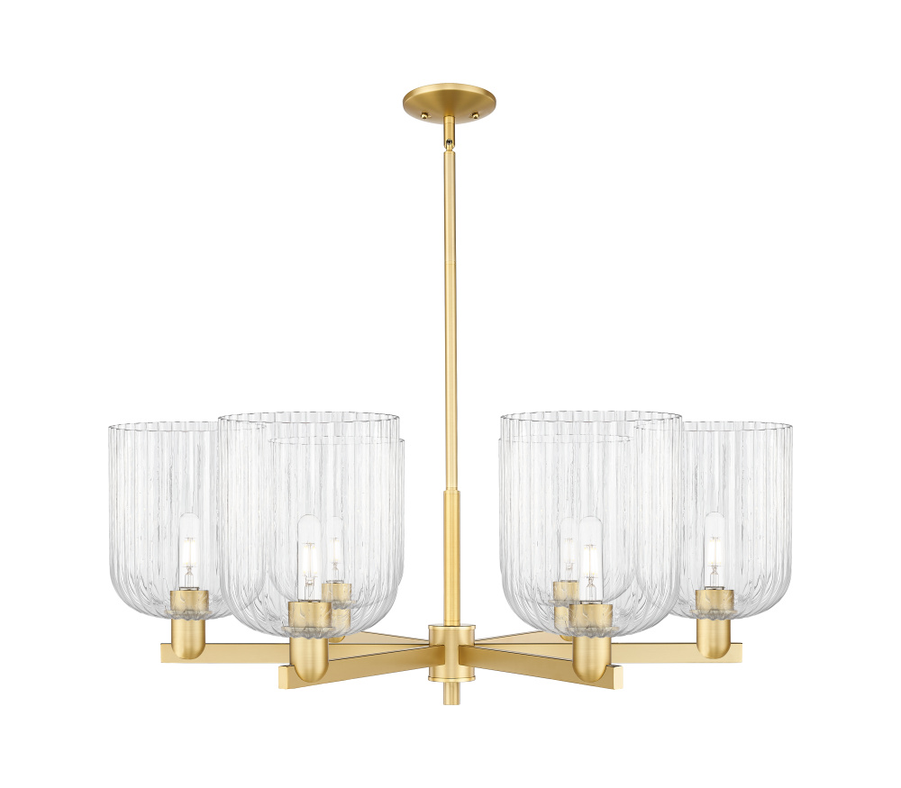 Bridal Veil - 6 Light - 38 inch - Satin Gold - Chandelier