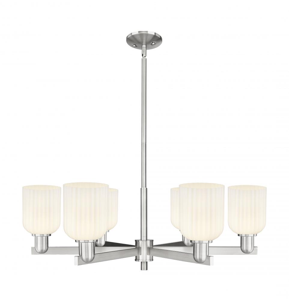 Bridal Veil - 6 Light - 24 inch - Satin Nickel - Chandelier