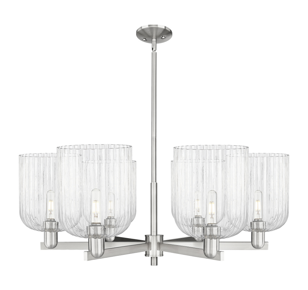 Bridal Veil - 6 Light - 38 inch - Satin Nickel - Chandelier