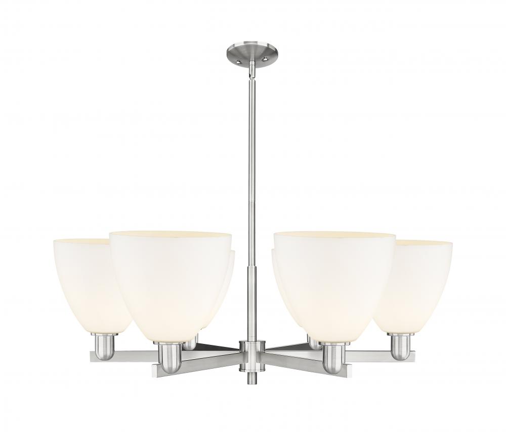 Bristol - 6 Light - 39 inch - Satin Nickel - Stem hung - Chandelier