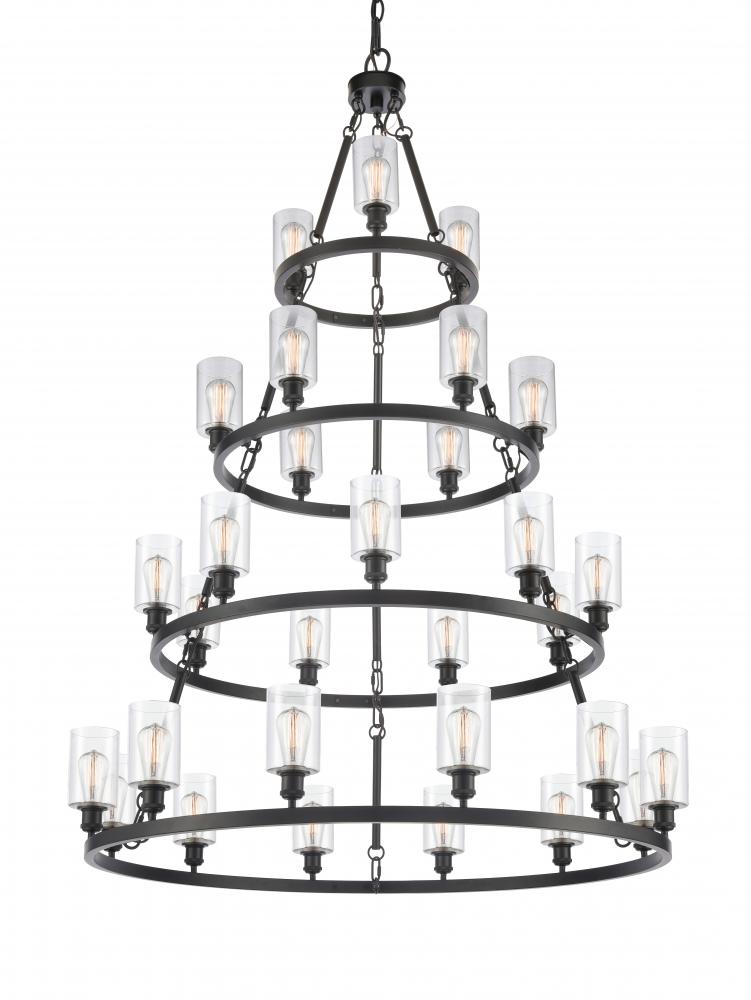 Clymer - 30 Light - 50 inch - Matte Black - Chain Hung - Chandelier