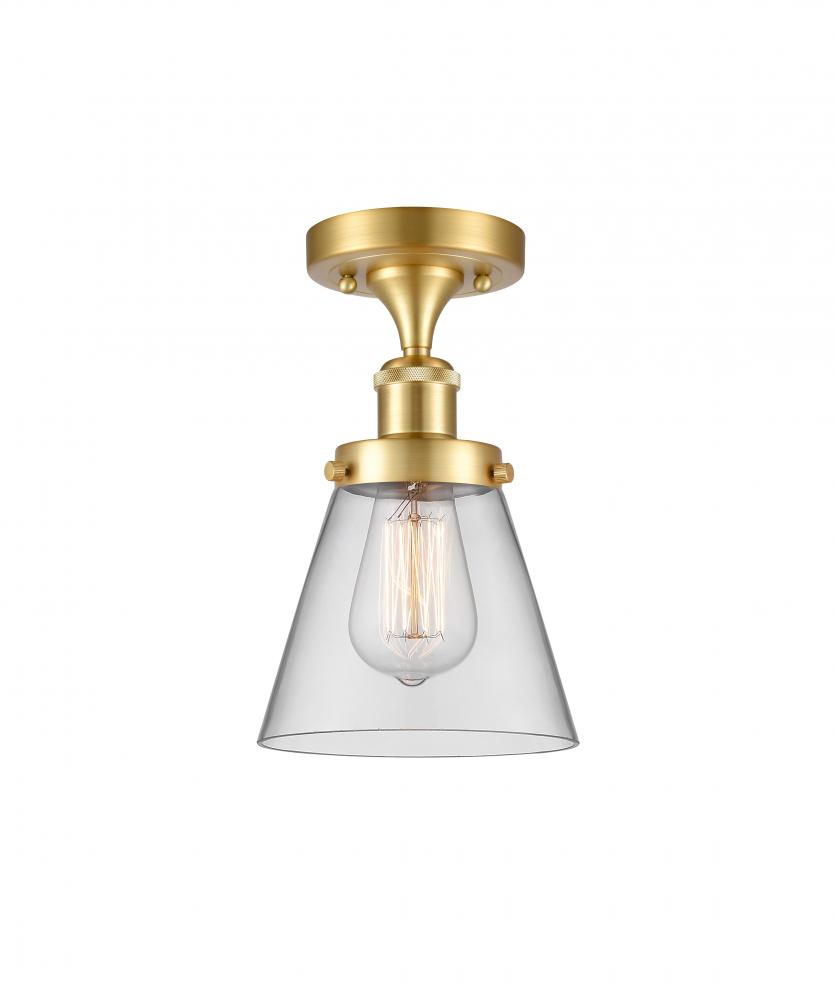Cone - 1 Light - 6 inch - Satin Gold - Semi-Flush Mount